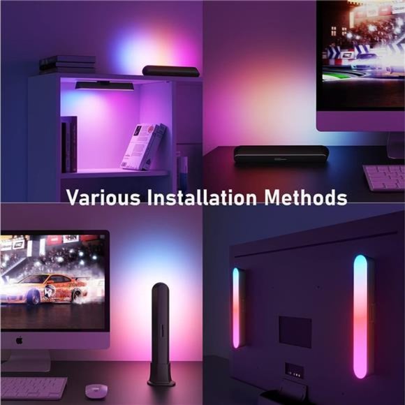 Smart LED Light Bar RGB Lamp w/ 19 Dynamic Modes and Music Sync Modes TV Monitor - Picture 5 of 6